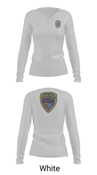 Womens Long Sleeve Vneck Shirt, Cuyahoga Falls Police Department, Police, Teamtime, Team time, sublimation, custom sports apparel, team uniforms, spirit wear, spiritwear, sports uniforms, custom shirts, team store, custom team store, fundraiser sports, apparel fundraiser