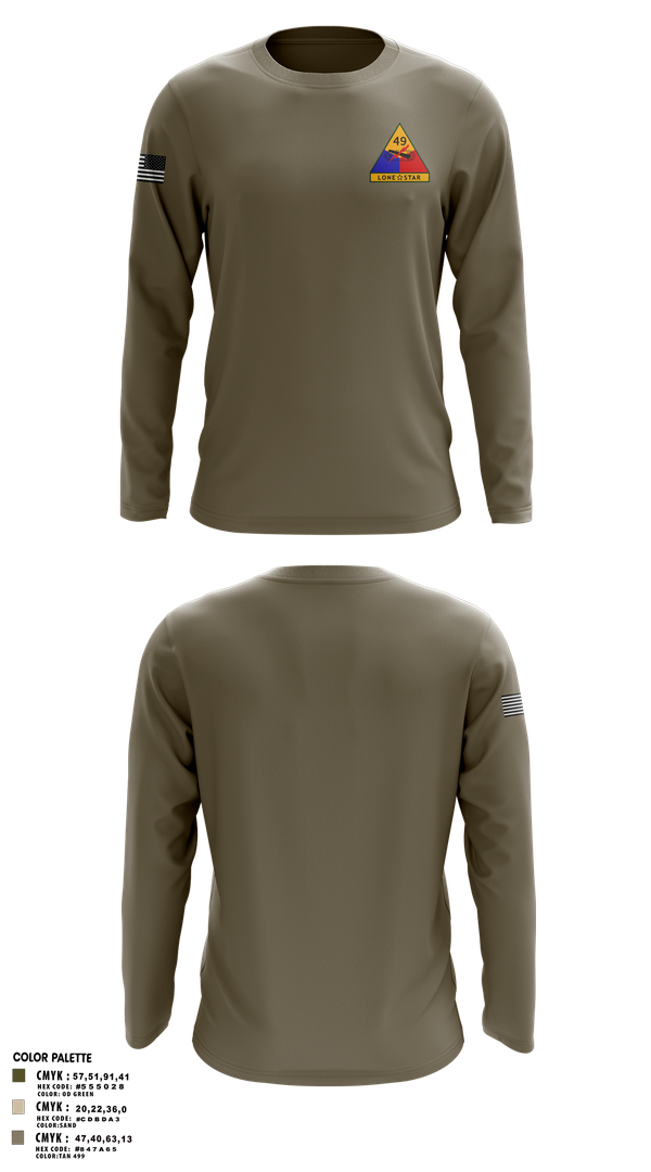 Long Sleeve Performance Shirt, 49th Armored, , Teamtime, Team time, sublimation, custom sports apparel, team uniforms, spirit wear, spiritwear, sports uniforms, custom shirts, team store, custom team store, fundraiser sports, apparel fundraiser