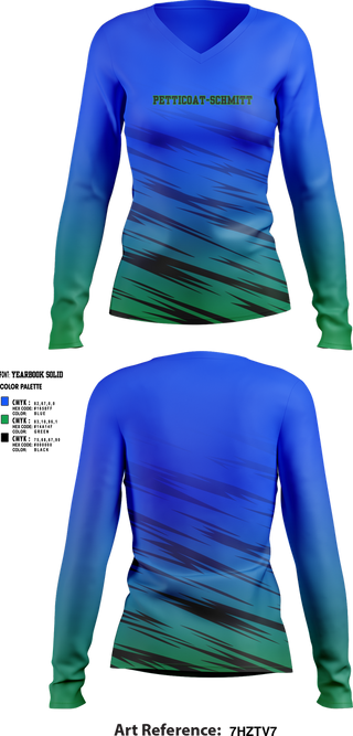 Womens Long Sleeve Vneck Shirt, Petticoat-Schmitt, , Teamtime, Team time, sublimation, custom sports apparel, team uniforms, spirit wear, spiritwear, sports uniforms, custom shirts, team store, custom team store, fundraiser sports, apparel fundraiser