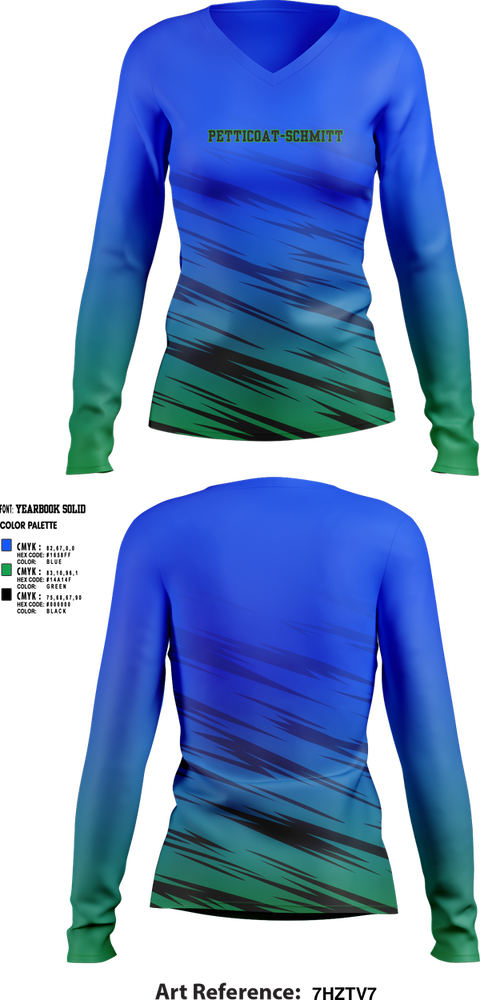 Womens Long Sleeve Vneck Shirt, Petticoat-Schmitt, , Teamtime, Team time, sublimation, custom sports apparel, team uniforms, spirit wear, spiritwear, sports uniforms, custom shirts, team store, custom team store, fundraiser sports, apparel fundraiser
