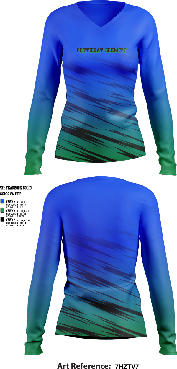 Womens Long Sleeve Vneck Shirt, Petticoat-Schmitt, , Teamtime, Team time, sublimation, custom sports apparel, team uniforms, spirit wear, spiritwear, sports uniforms, custom shirts, team store, custom team store, fundraiser sports, apparel fundraiser