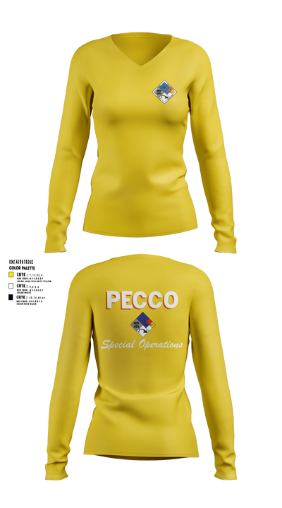 PECCO 69010364 Women's Long Sleeve V-neck Shirt - 5