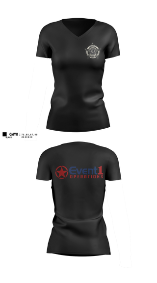 Womens Short Sleeve Vneck Shirt, Event 1 Operations, , Teamtime, Team time, sublimation, custom sports apparel, team uniforms, spirit wear, spiritwear, sports uniforms, custom shirts, team store, custom team store, fundraiser sports, apparel fundraiser