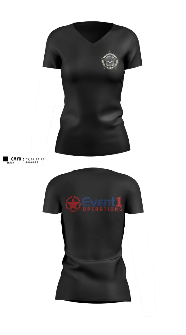 Event 1 Operations Women's Short Sleeve V-neck Shirt - 6
