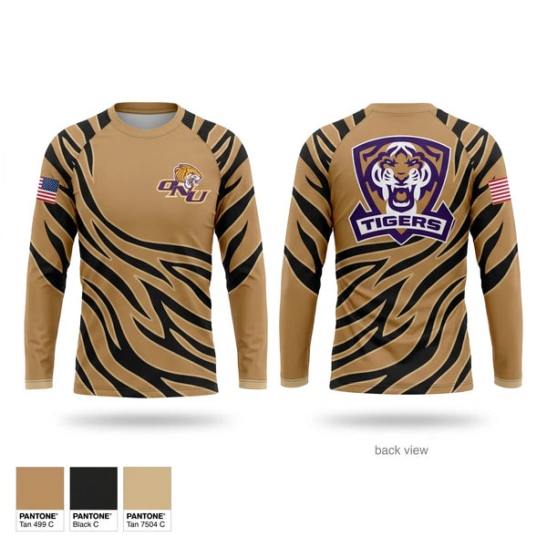 Long Sleeve Performance Shirt, Olivet Nazarene University, Army, Teamtime, Team time, sublimation, custom sports apparel, team uniforms, spirit wear, spiritwear, sports uniforms, custom shirts, team store, custom team store, fundraiser sports, apparel fundraiser