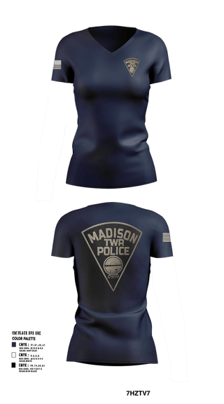 Womens Short Sleeve Vneck Shirt, Madison Township, Police, Teamtime, Team time, sublimation, custom sports apparel, team uniforms, spirit wear, spiritwear, sports uniforms, custom shirts, team store, custom team store, fundraiser sports, apparel fundraiser