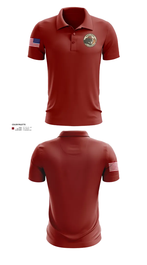 Short Sleeve Performance Polo, Sheldon Fire Department, Fire Department, Teamtime, Team time, sublimation, custom sports apparel, team uniforms, spirit wear, spiritwear, sports uniforms, custom shirts, team store, custom team store, fundraiser sports, apparel fundraiser