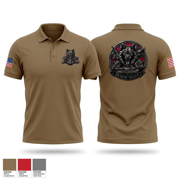 Short Sleeve Performance Polo, Black Wolf Company, 3-67 AR, Army, Teamtime, Team time, sublimation, custom sports apparel, team uniforms, spirit wear, spiritwear, sports uniforms, custom shirts, team store, custom team store, fundraiser sports, apparel fundraiser
