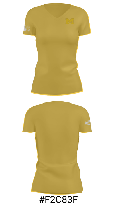University of Michigan Gymnastics 92290961 Women's Short Sleeve V-neck Shirt - 21