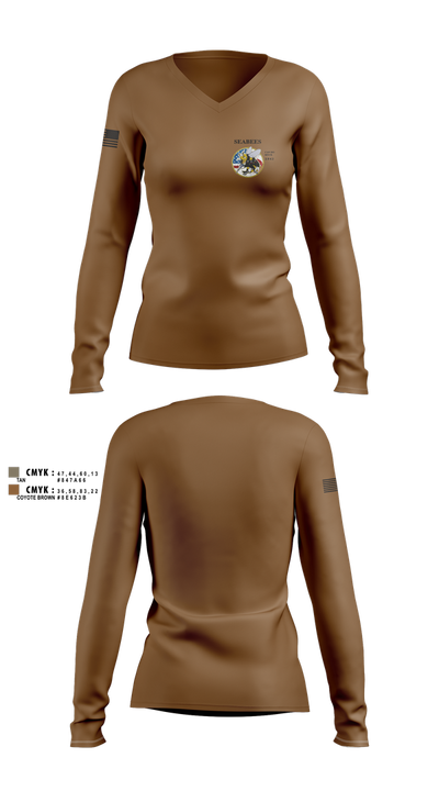 Seabees Women's Long Sleeve V-neck Shirt - 1