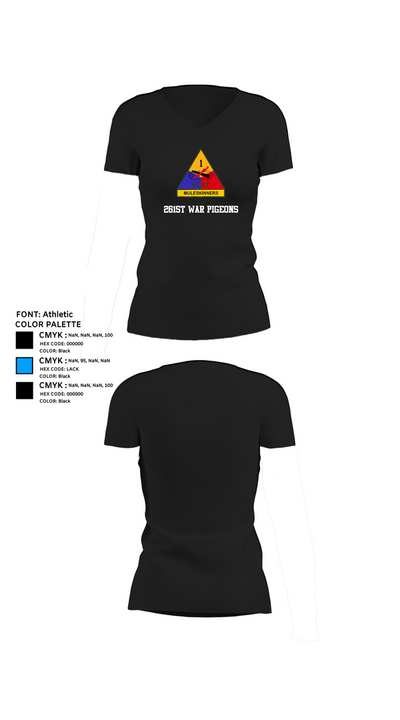 261st War Pigeons Women's Short Sleeve V-neck Shirt - 24