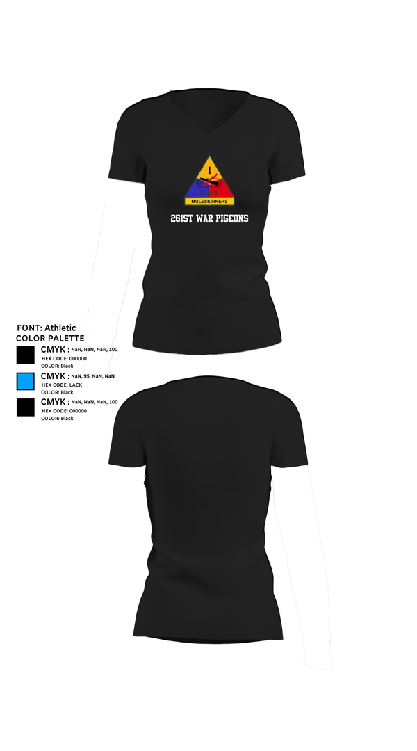 Womens Short Sleeve Vneck Shirt, 261st War Pigeons, Army, Teamtime, Team time, sublimation, custom sports apparel, team uniforms, spirit wear, spiritwear, sports uniforms, custom shirts, team store, custom team store, fundraiser sports, apparel fundraiser