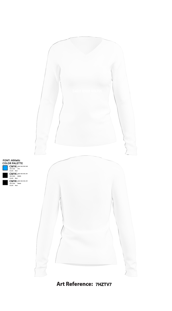 Womens Long Sleeve Vneck Shirt, Eagle River Wolves, Baseball, Teamtime, Team time, sublimation, custom sports apparel, team uniforms, spirit wear, spiritwear, sports uniforms, custom shirts, team store, custom team store, fundraiser sports, apparel fundraiser