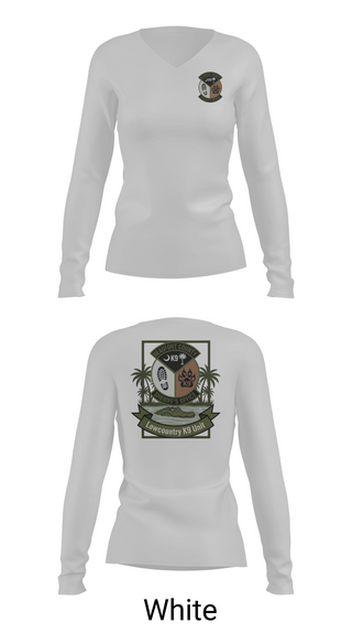 Womens Long Sleeve Vneck Shirt, Lowcountry K-9 Unit, Police, Teamtime, Team time, sublimation, custom sports apparel, team uniforms, spirit wear, spiritwear, sports uniforms, custom shirts, team store, custom team store, fundraiser sports, apparel fundraiser