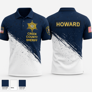 Short Sleeve Performance Polo, Creek County Sheriff, Police, Teamtime, Team time, sublimation, custom sports apparel, team uniforms, spirit wear, spiritwear, sports uniforms, custom shirts, team store, custom team store, fundraiser sports, apparel fundraiser