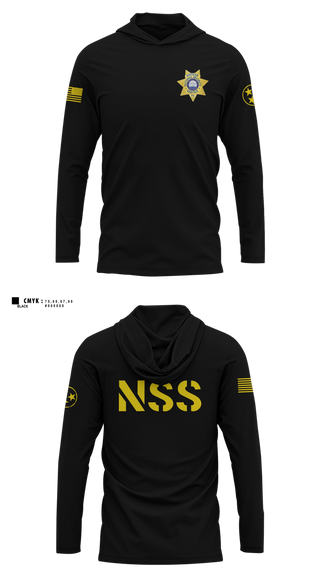 Long Sleeve hooded sunshirt, National Security, Police, Teamtime, Team time, sublimation, custom sports apparel, team uniforms, spirit wear, spiritwear, sports uniforms, custom shirts, team store, custom team store, fundraiser sports, apparel fundraiser