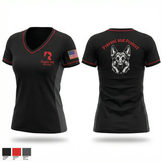 Womens Short Sleeve Vneck Shirt, Ronin K9 Services, EMS/EMT, Teamtime, Team time, sublimation, custom sports apparel, team uniforms, spirit wear, spiritwear, sports uniforms, custom shirts, team store, custom team store, fundraiser sports, apparel fundraiser