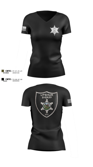Womens Short Sleeve Vneck Shirt, Upshur County Sheriff’s Office, Police, Teamtime, Team time, sublimation, custom sports apparel, team uniforms, spirit wear, spiritwear, sports uniforms, custom shirts, team store, custom team store, fundraiser sports, apparel fundraiser