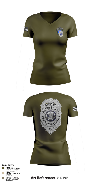 METRO SOUTH PROTECTIVE SERVICE 25947378 Women's Short Sleeve V-neck Shirt - 1