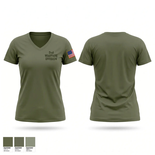 2nd warfare division Women's Short Sleeve V-neck Shirt - 1