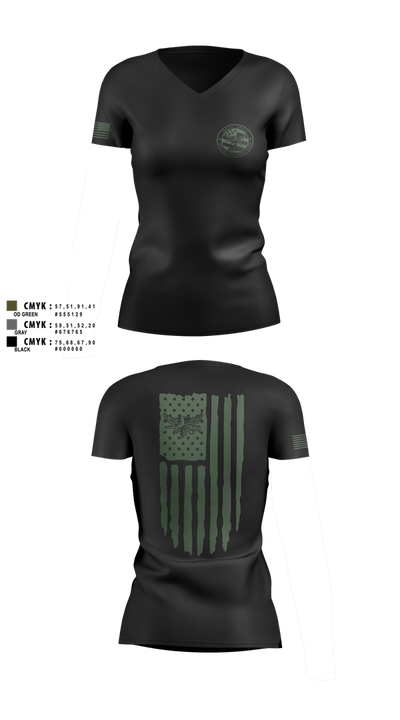 PCSO Black Knights 43803915 Women's Short Sleeve V-neck Shirt - 3