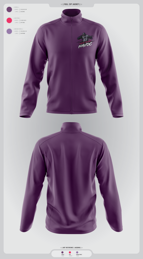 Fleece Jacket, West texas Havoc, Baseball, Teamtime, Team time, sublimation, custom sports apparel, team uniforms, spirit wear, spiritwear, sports uniforms, custom shirts, team store, custom team store, fundraiser sports, apparel fundraiser