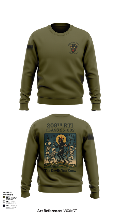 208th RTI MED TRNG CO Class 25-002 54968999 Crew Neck Sweatshirt - 102