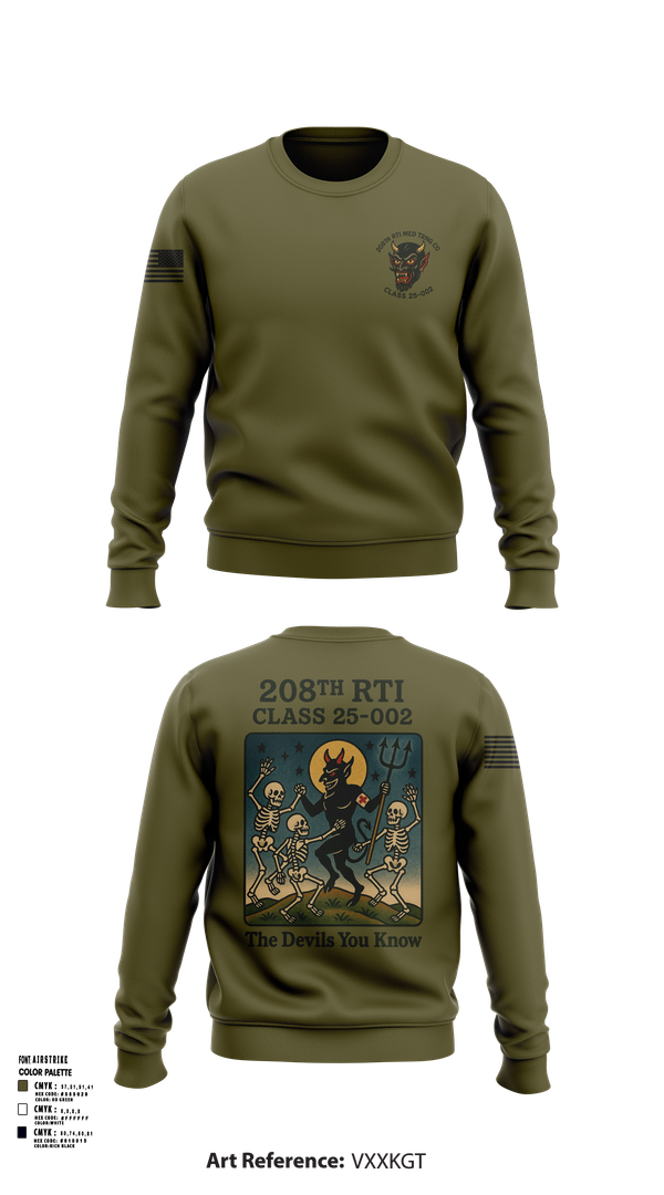 Crew Neck Sweatshirt, 208th RTI MED TRNG CO Class 25-002, , Teamtime, Team time, sublimation, custom sports apparel, team uniforms, spirit wear, spiritwear, sports uniforms, custom shirts, team store, custom team store, fundraiser sports, apparel fundraiser