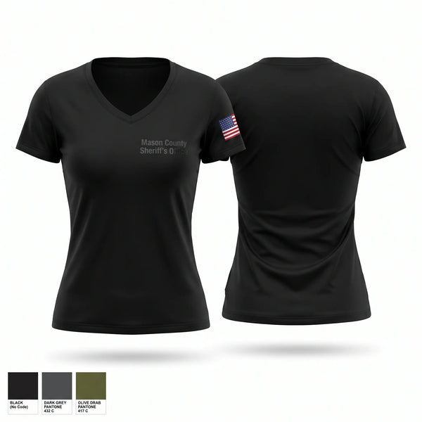 Mason County Sheriff’s Office Women's Short Sleeve V-neck Shirt - 1