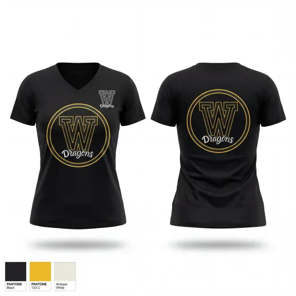 Womens Short Sleeve Vneck Shirt, Wenonah Lady Dragons, Women's Soccer, Teamtime, Team time, sublimation, custom sports apparel, team uniforms, spirit wear, spiritwear, sports uniforms, custom shirts, team store, custom team store, fundraiser sports, apparel fundraiser