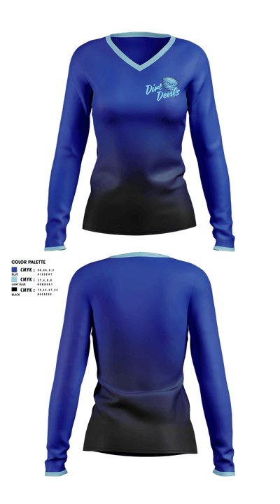 West Georgia Dirt Devils 45340684 Women's Long Sleeve V-neck Shirt - 2