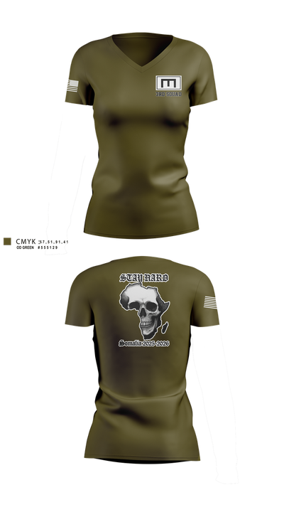 180th ESC 85652758 Women's Short Sleeve V-neck Shirt - 1