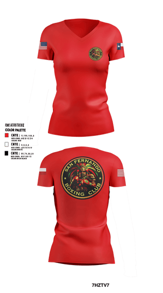 Womens Short Sleeve Vneck Shirt, San Fernando Boxing Club, Spirit Store, Teamtime, Team time, sublimation, custom sports apparel, team uniforms, spirit wear, spiritwear, sports uniforms, custom shirts, team store, custom team store, fundraiser sports, apparel fundraiser