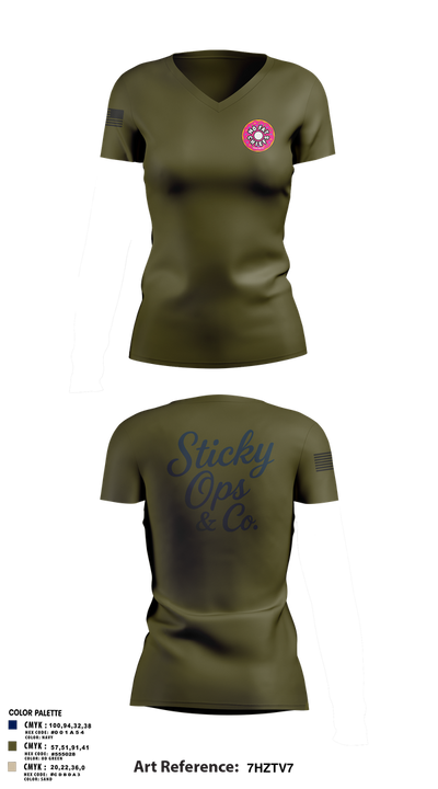 STICKY OPS & CO. 65988086 Women's Short Sleeve V-neck Shirt - 2