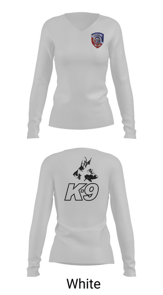 Womens Long Sleeve Vneck Shirt, Anniston Police Department K9 UnitAnniston Police Department K9 Unit, Police, Teamtime, Team time, sublimation, custom sports apparel, team uniforms, spirit wear, spiritwear, sports uniforms, custom shirts, team store, custom team store, fundraiser sports, apparel fundraiser
