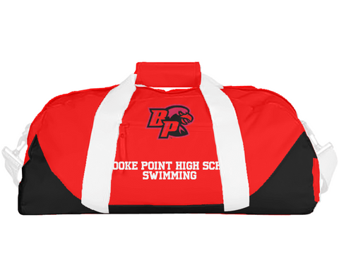 Duffle Bag, Brooke Point High School Swimming, Swimming, Teamtime, Team time, sublimation, custom sports apparel, team uniforms, spirit wear, spiritwear, sports uniforms, custom shirts, team store, custom team store, fundraiser sports, apparel fundraiser