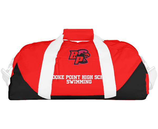 Duffle Bag, Brooke Point High School Swimming, Swimming, Teamtime, Team time, sublimation, custom sports apparel, team uniforms, spirit wear, spiritwear, sports uniforms, custom shirts, team store, custom team store, fundraiser sports, apparel fundraiser