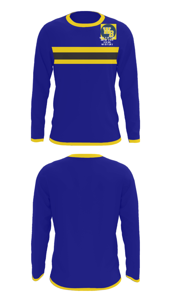 Long Sleeve Performance Shirt, West Babylon Junior High School Wrestling, Wrestling, Teamtime, Team time, sublimation, custom sports apparel, team uniforms, spirit wear, spiritwear, sports uniforms, custom shirts, team store, custom team store, fundraiser sports, apparel fundraiser
