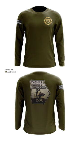 Long Sleeve Performance Shirt, Thomas county sheriff's office, Police, Teamtime, Team time, sublimation, custom sports apparel, team uniforms, spirit wear, spiritwear, sports uniforms, custom shirts, team store, custom team store, fundraiser sports, apparel fundraiser