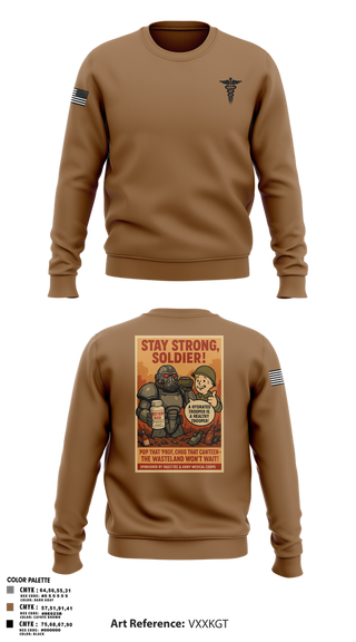 Crew Neck Sweatshirt, HHB 5-5 ADA Hippocratic Steel, Army, Teamtime, Team time, sublimation, custom sports apparel, team uniforms, spirit wear, spiritwear, sports uniforms, custom shirts, team store, custom team store, fundraiser sports, apparel fundraiser