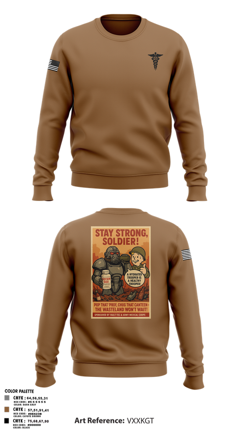 Crew Neck Sweatshirt, HHB 5-5 ADA Hippocratic Steel, Army, Teamtime, Team time, sublimation, custom sports apparel, team uniforms, spirit wear, spiritwear, sports uniforms, custom shirts, team store, custom team store, fundraiser sports, apparel fundraiser