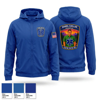 Windbreaker, Daniel Cuellar Memorial Fund, EMS/EMT, Teamtime, Team time, sublimation, custom sports apparel, team uniforms, spirit wear, spiritwear, sports uniforms, custom shirts, team store, custom team store, fundraiser sports, apparel fundraiser