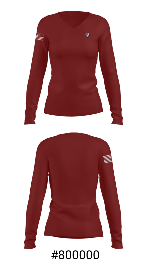 Women's Long Sleeve Vneck Shirt, Crossett Learning Center, Spirit Store, Teamtime, Team time, sublimation, custom sports apparel, team uniforms, spirit wear, spiritwear, sports uniforms, custom shirts, team store, custom team store, fundraiser sports, apparel fundraiser
