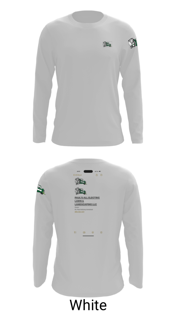 Long Sleeve Performance Shirt, PAUL’S ALL ELECTRIC LAWN & LANDSCAPING, , Teamtime, Team time, sublimation, custom sports apparel, team uniforms, spirit wear, spiritwear, sports uniforms, custom shirts, team store, custom team store, fundraiser sports, apparel fundraiser