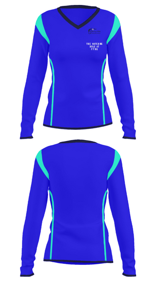 Women's Long Sleeve Vneck Shirt, The Watering Hole at FFHQ, , Teamtime, Team time, sublimation, custom sports apparel, team uniforms, spirit wear, spiritwear, sports uniforms, custom shirts, team store, custom team store, fundraiser sports, apparel fundraiser