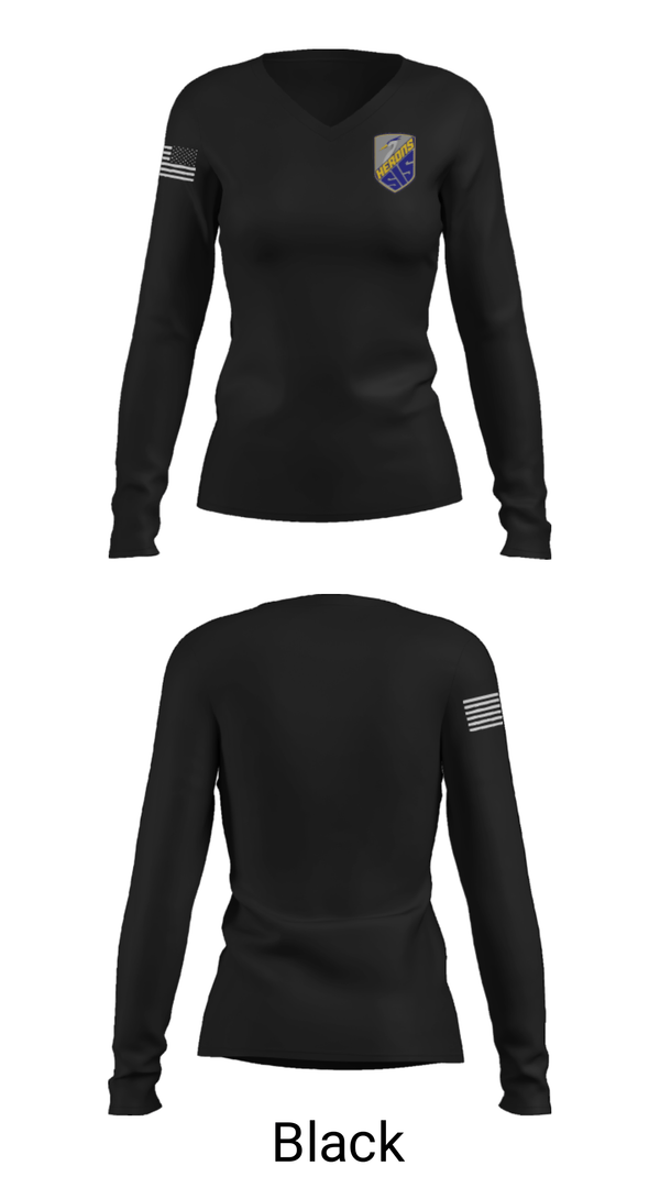 Women's Long Sleeve Vneck Shirt, Somerset Intermediate School, , Teamtime, Team time, sublimation, custom sports apparel, team uniforms, spirit wear, spiritwear, sports uniforms, custom shirts, team store, custom team store, fundraiser sports, apparel fundraiser