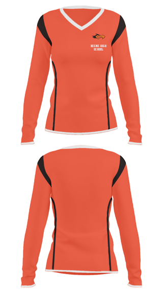 Women's Long Sleeve Vneck Shirt, Keene High School, Spirit Store, Teamtime, Team time, sublimation, custom sports apparel, team uniforms, spirit wear, spiritwear, sports uniforms, custom shirts, team store, custom team store, fundraiser sports, apparel fundraiser