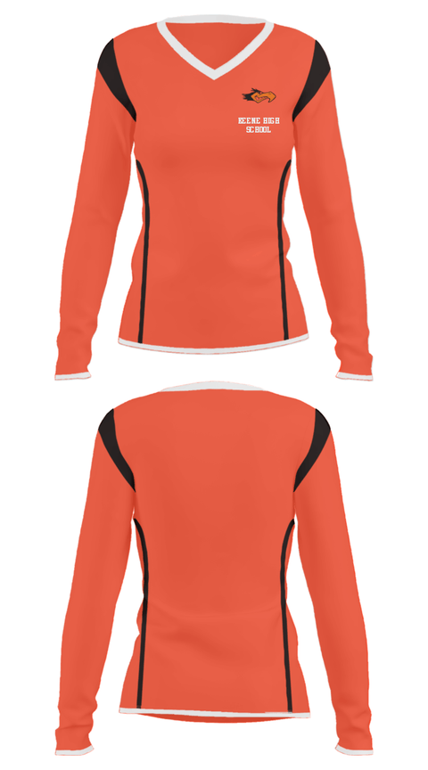 Women's Long Sleeve Vneck Shirt, Keene High School, Spirit Store, Teamtime, Team time, sublimation, custom sports apparel, team uniforms, spirit wear, spiritwear, sports uniforms, custom shirts, team store, custom team store, fundraiser sports, apparel fundraiser