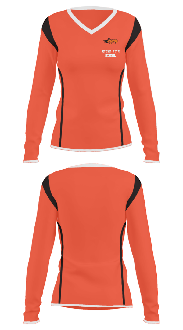 Women's Long Sleeve Vneck Shirt, Keene High School, Spirit Store, Teamtime, Team time, sublimation, custom sports apparel, team uniforms, spirit wear, spiritwear, sports uniforms, custom shirts, team store, custom team store, fundraiser sports, apparel fundraiser
