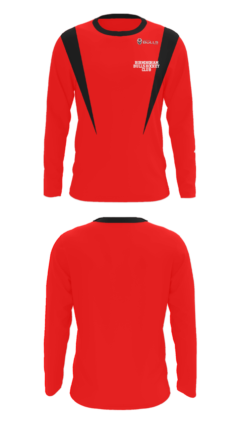 Long Sleeve Performance Shirt, Birmingham Bulls-Hockey Club, Ice Hockey, Teamtime, Team time, sublimation, custom sports apparel, team uniforms, spirit wear, spiritwear, sports uniforms, custom shirts, team store, custom team store, fundraiser sports, apparel fundraiser